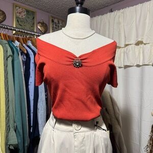 Vintage 1990s Off-Shoulder Sweater